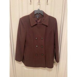 Sonoma Life+Style Wool Blend Brown Peacoat Womens‎ Size Large